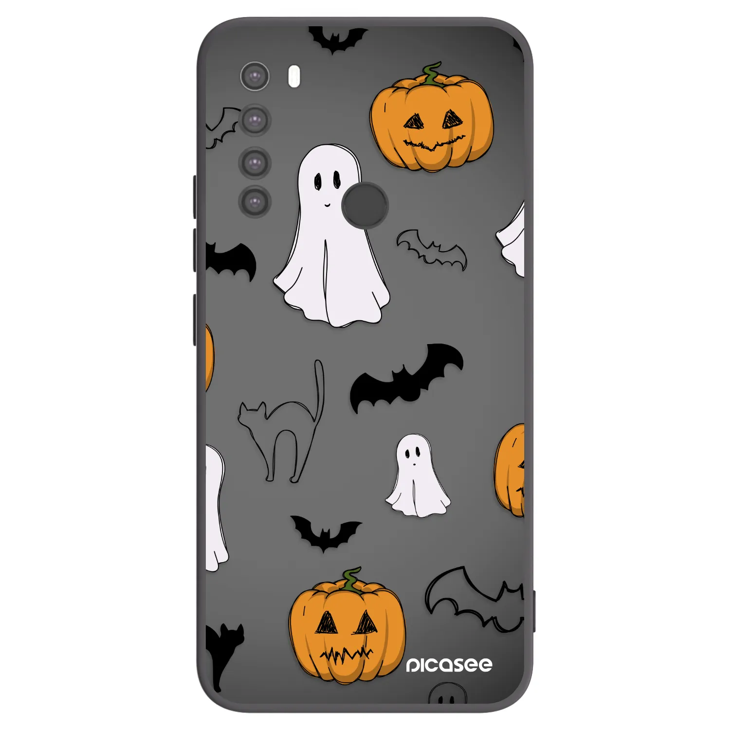 Picasee silikónový čierny obal pre Xiaomi Redmi Note 8 - Spooky crew