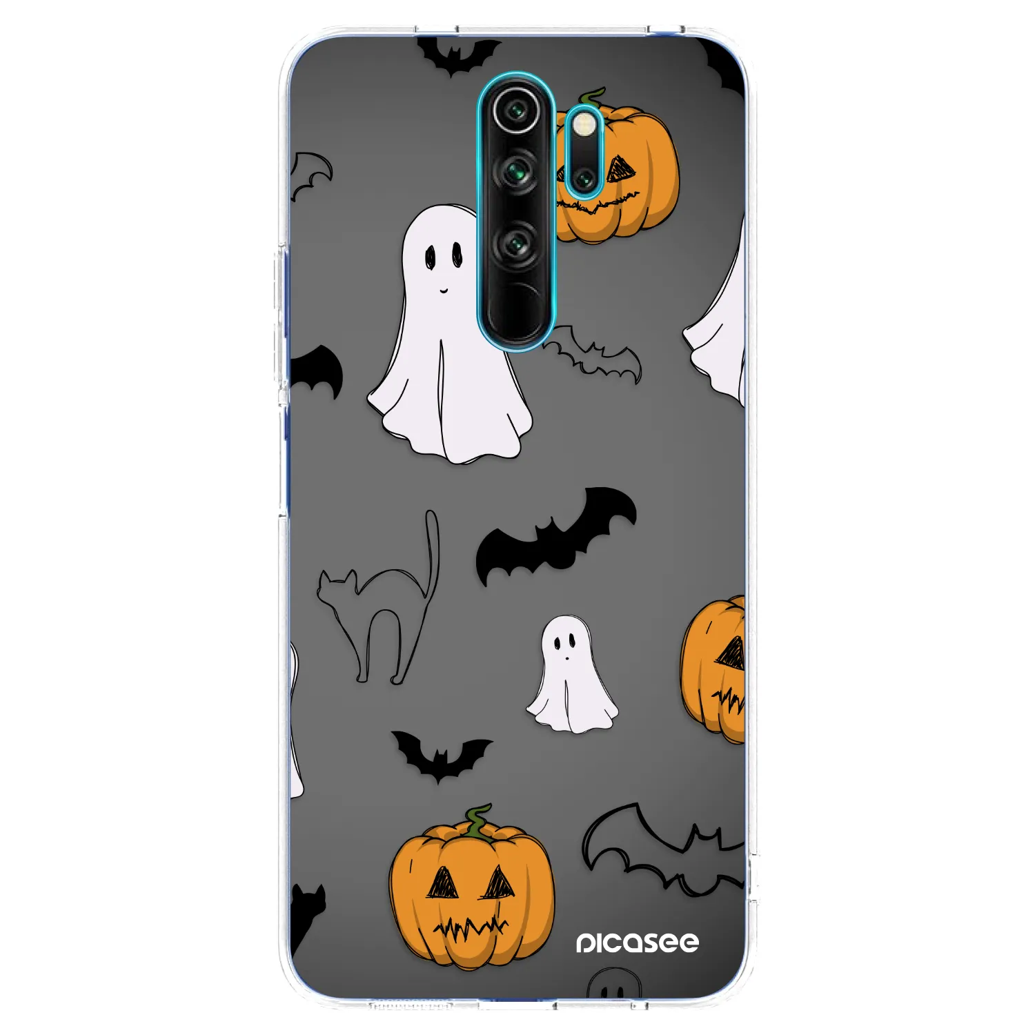 Picasee silikónový prehľadný obal pre Xiaomi Redmi Note 8 Pro - Spooky crew