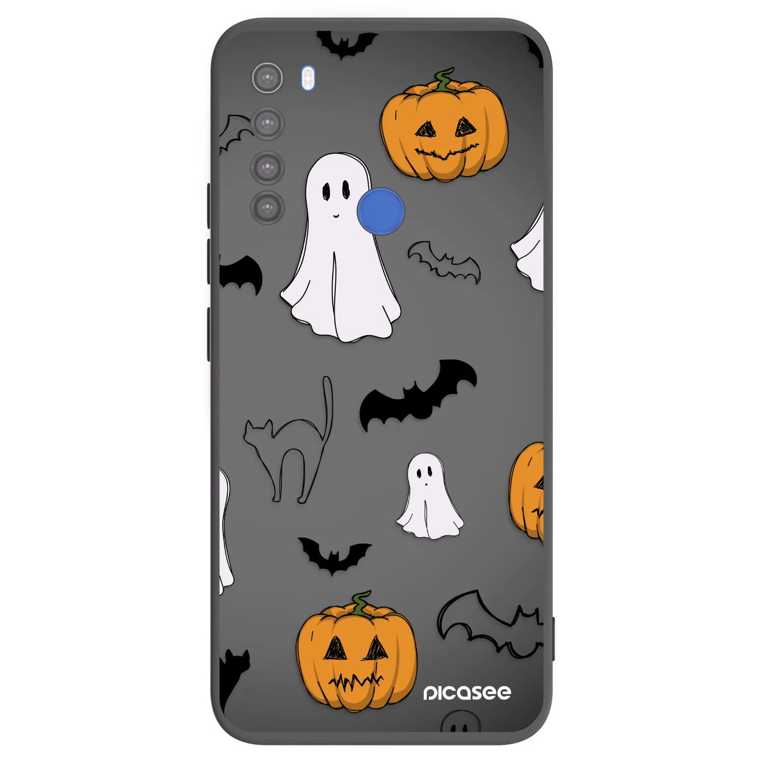 Picasee silikónový čierny obal pre Xiaomi Redmi Note 8T - Spooky crew
