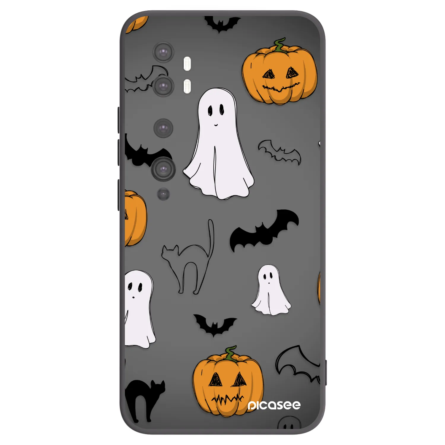 Picasee silikónový čierny obal pre Xiaomi Mi Note 10 (Pro) - Spooky crew