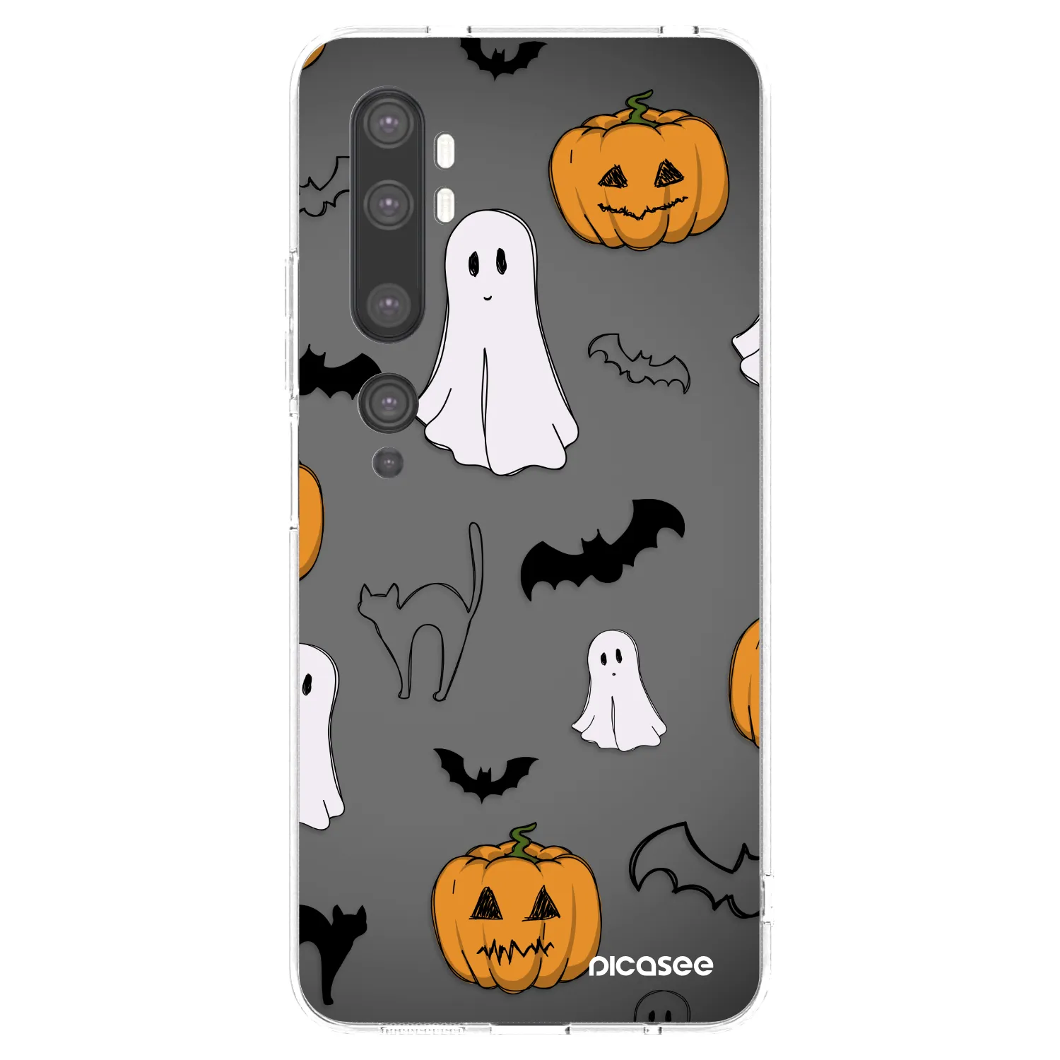 Picasee silikónový prehľadný obal pre Xiaomi Mi Note 10 (Pro) - Spooky crew