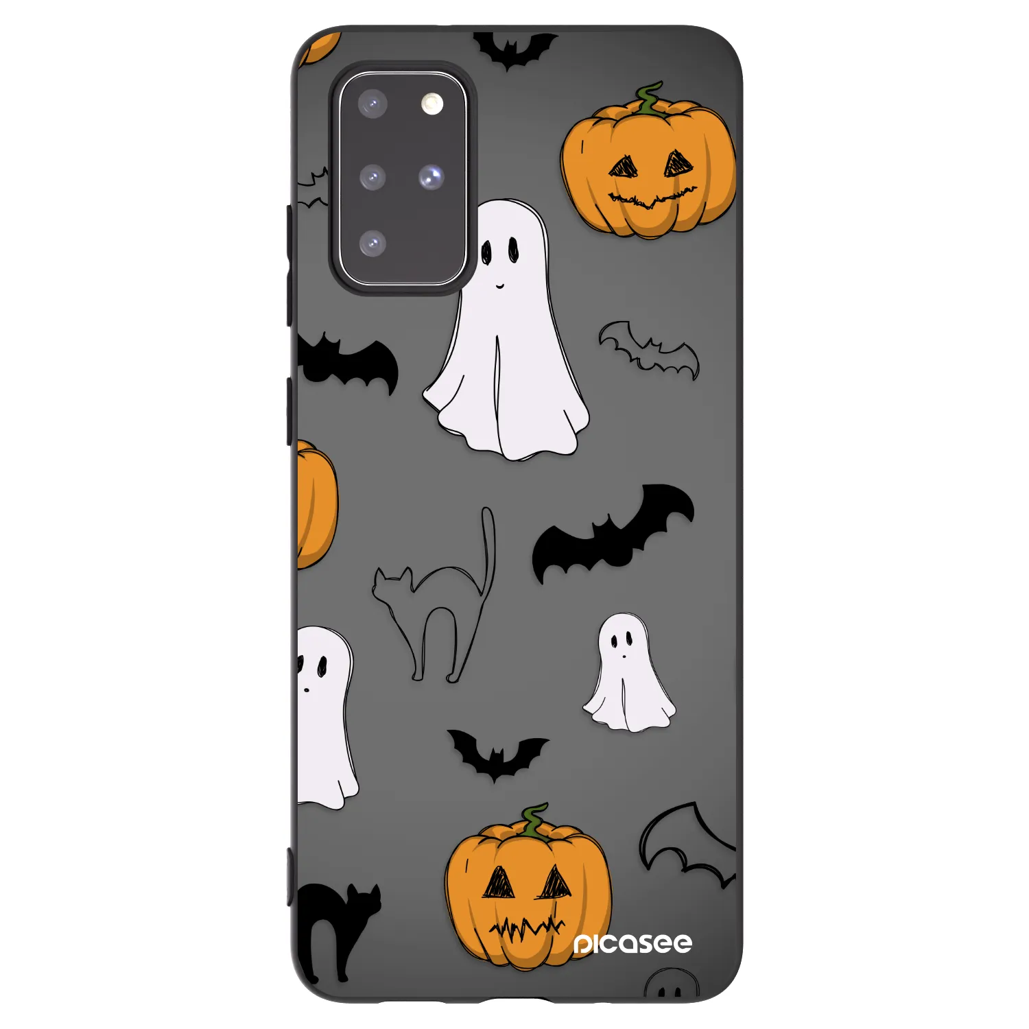 Picasee silikónový čierny obal pre Samsung Galaxy S20+ G985F - Spooky crew
