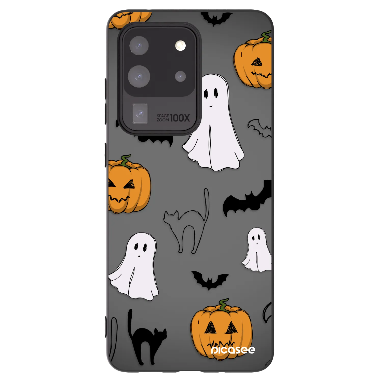 Picasee silikónový čierny obal pre Samsung Galaxy S20 Ultra 5G G988F - Spooky crew