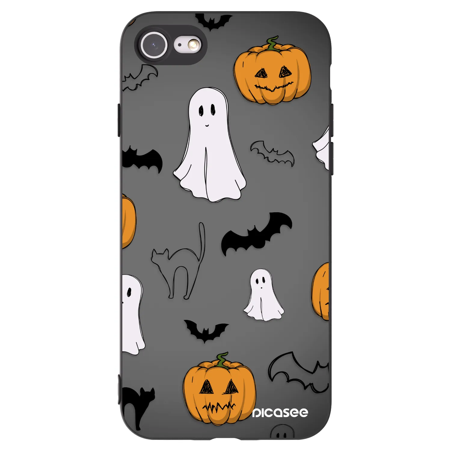 Picasee silikónový čierny obal pre Apple iPhone SE 2020 - Spooky crew