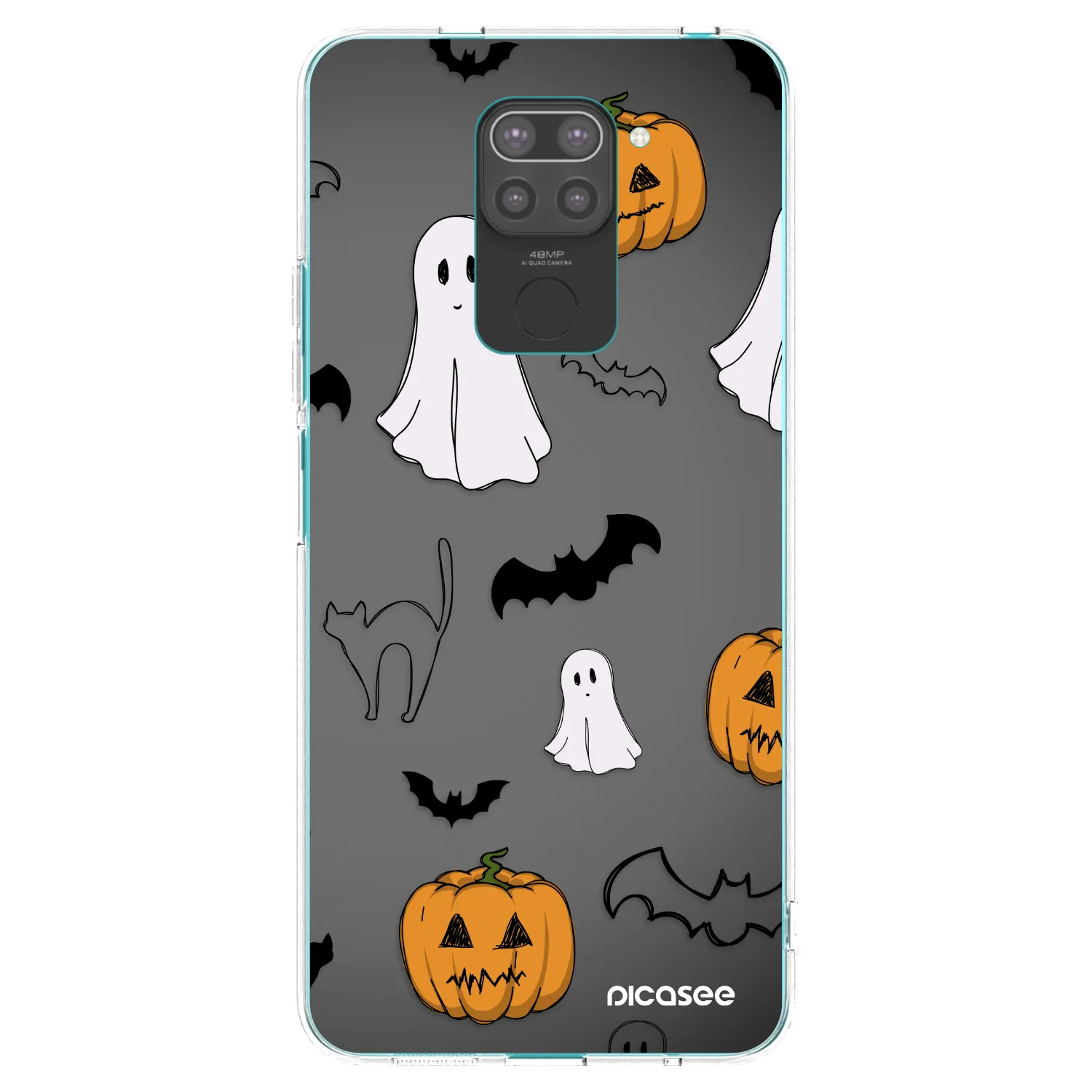 Picasee silikónový čierny obal pre Xiaomi Redmi Note 9 - Spooky crew