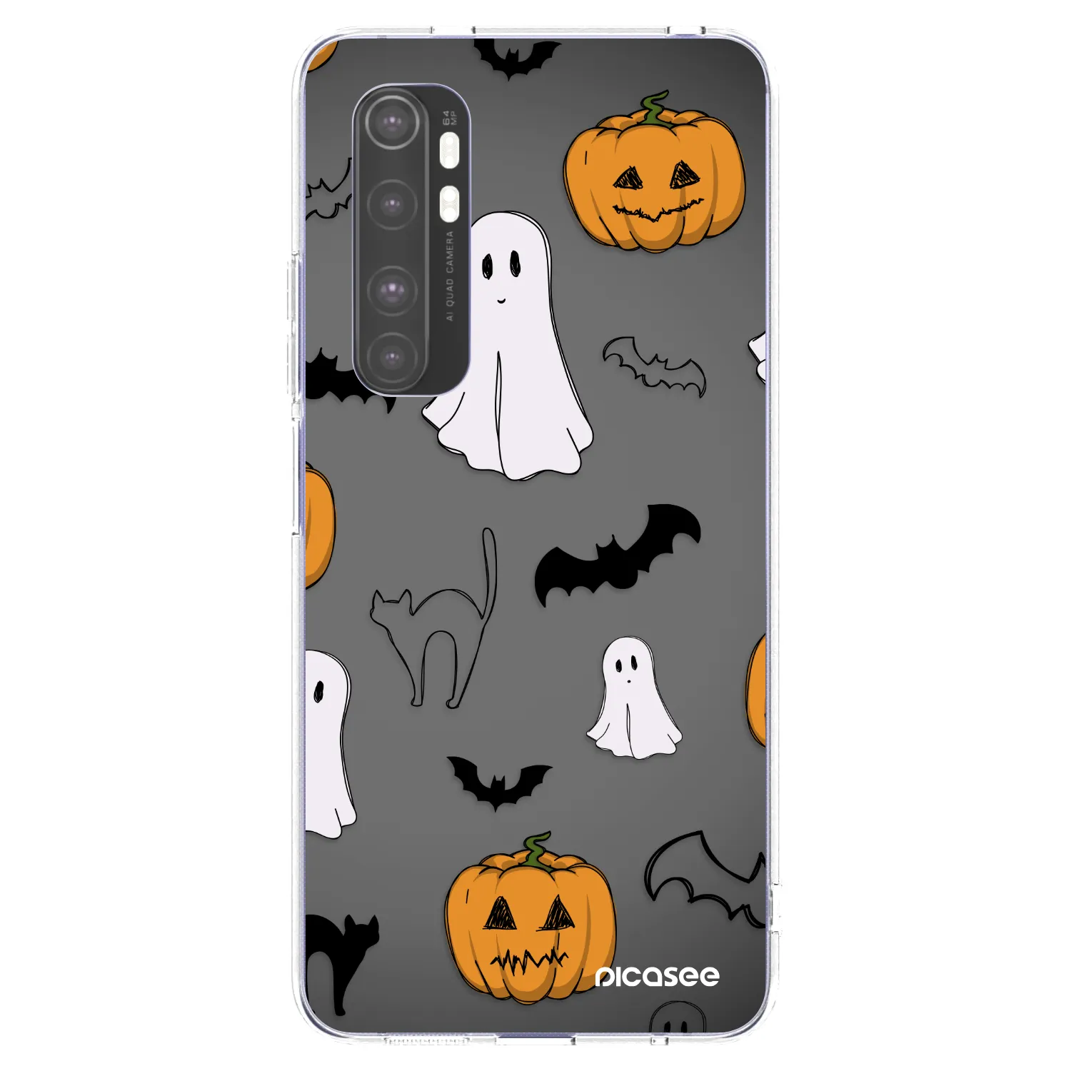 Picasee silikónový prehľadný obal pre Xiaomi Mi Note 10 Lite - Spooky crew