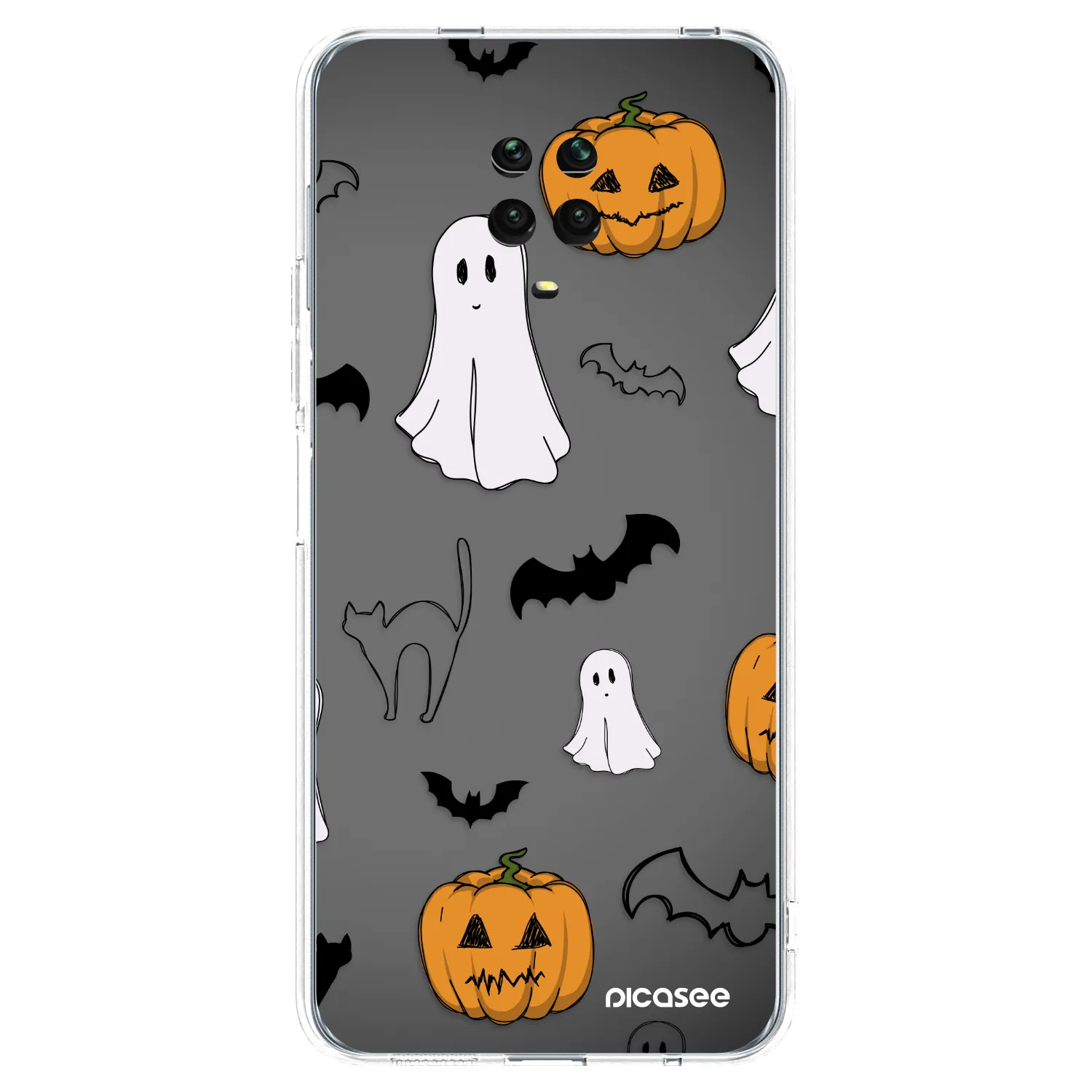 Picasee silikónový prehľadný obal pre Xiaomi Redmi Note 9S - Spooky crew