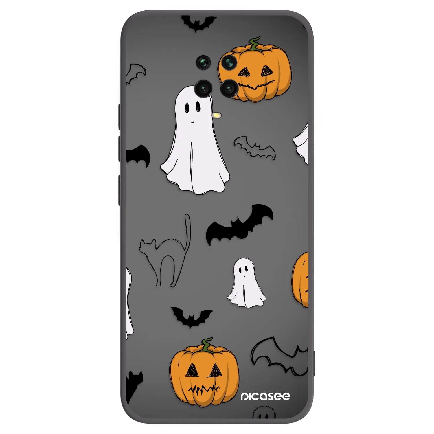 Picasee silikónový čierny obal pre Xiaomi Redmi Note 9S - Spooky crew
