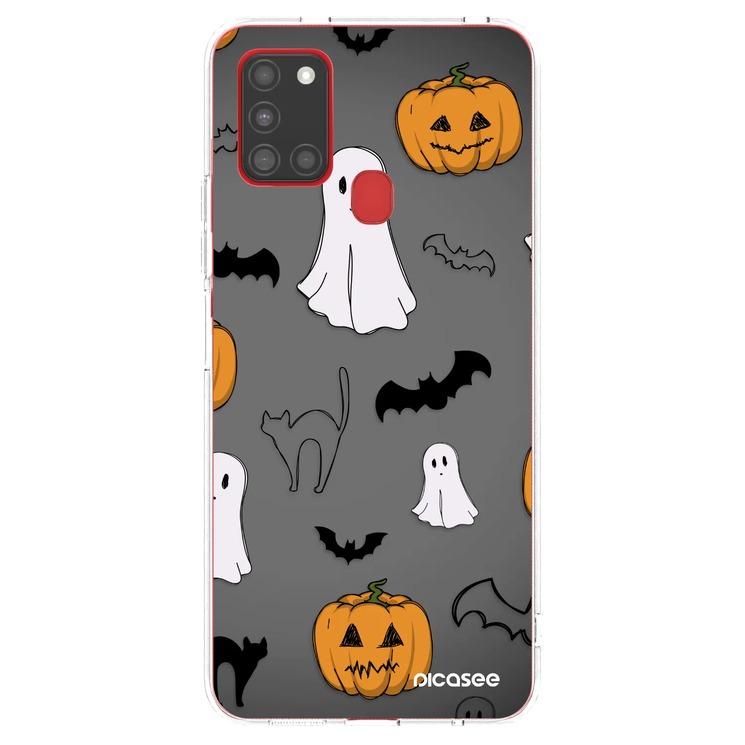 Picasee silikónový prehľadný obal pre Samsung Galaxy A21s - Spooky crew