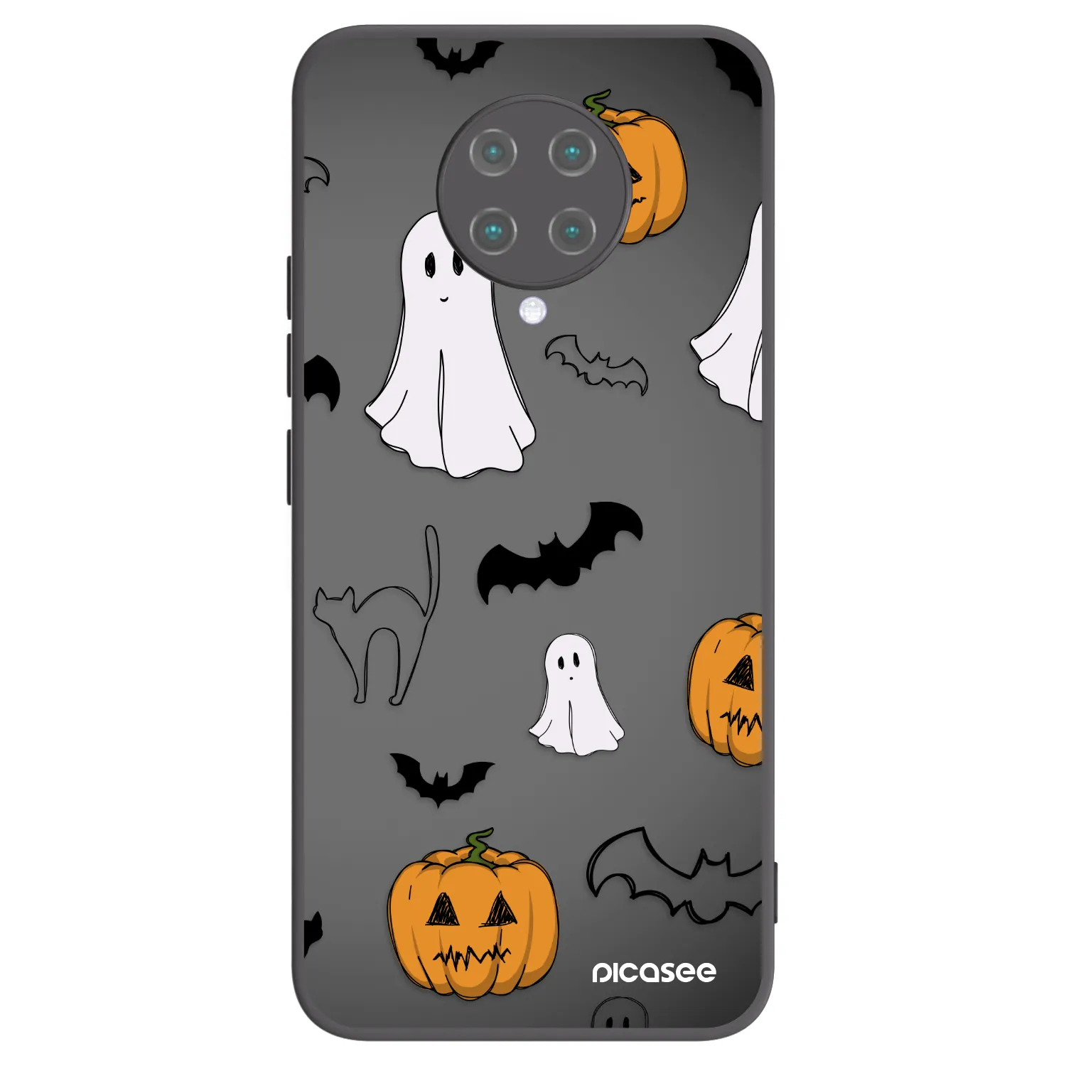 Picasee silikónový čierny obal pre Xiaomi Poco F2 Pro - Spooky crew