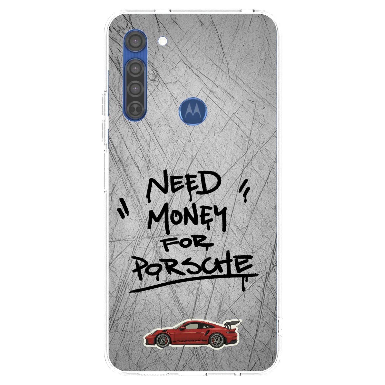 Picasee silikónový prehľadný obal pre Motorola Moto G8 - Grey Drift