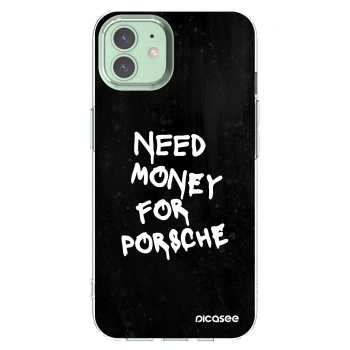 Picasee silikónový prehľadný obal pre Apple iPhone 12 - Black Dollar