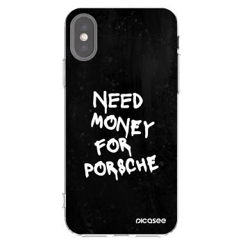 Picasee silikónový prehľadný obal pre Apple iPhone X/XS - Black Dollar