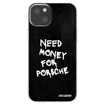 Picasee silikónový prehľadný obal pre Apple iPhone 15 Plus - Black Dollar