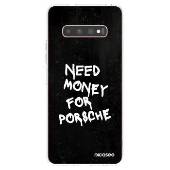 Picasee silikónový prehľadný obal pre Samsung Galaxy S10 Plus G975 - Black Dollar