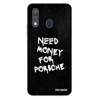 Picasee silikónový prehľadný obal pre Samsung Galaxy A40 A405F - Black Dollar