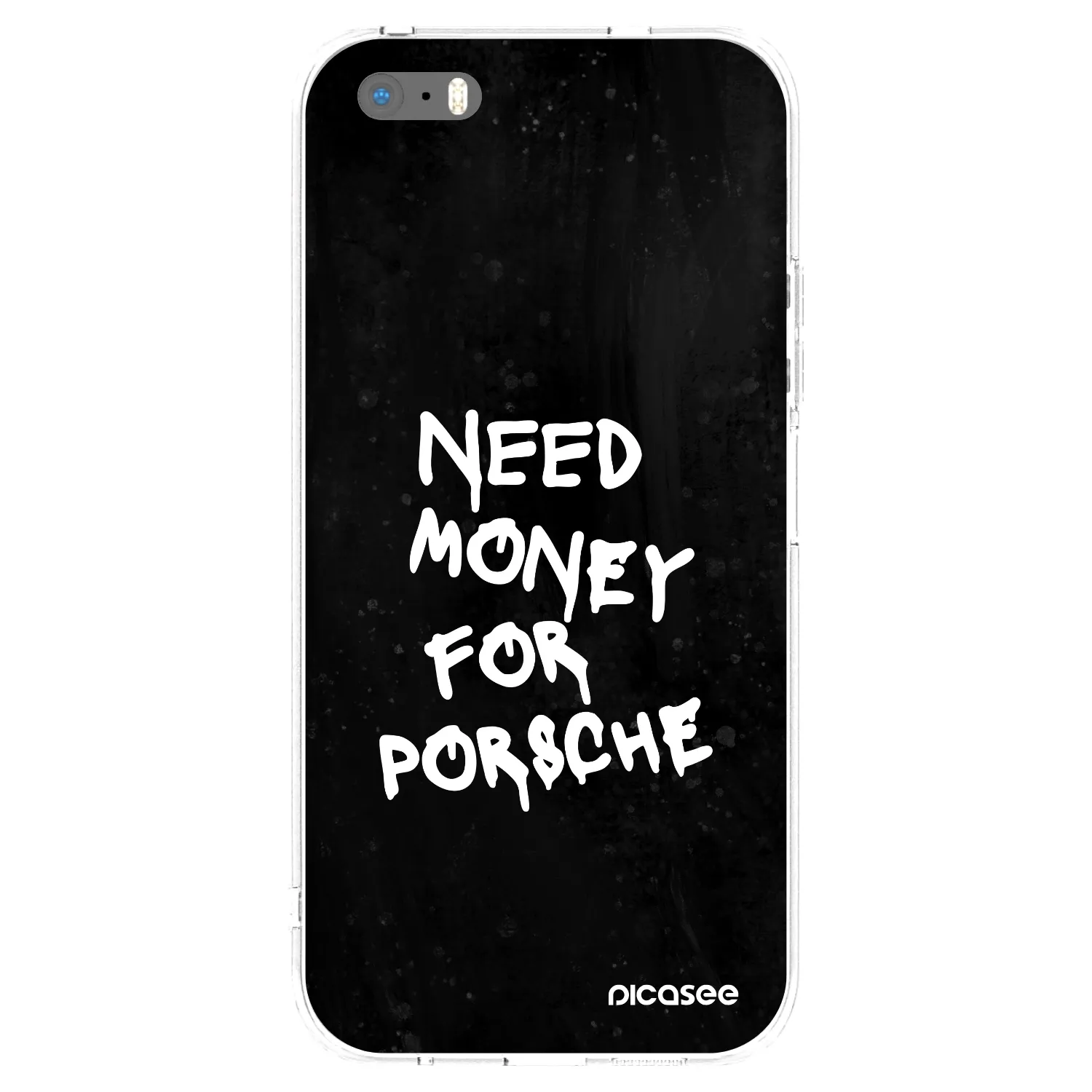 Picasee silikónový prehľadný obal pre Apple iPhone 5/5S/SE - Black Dollar