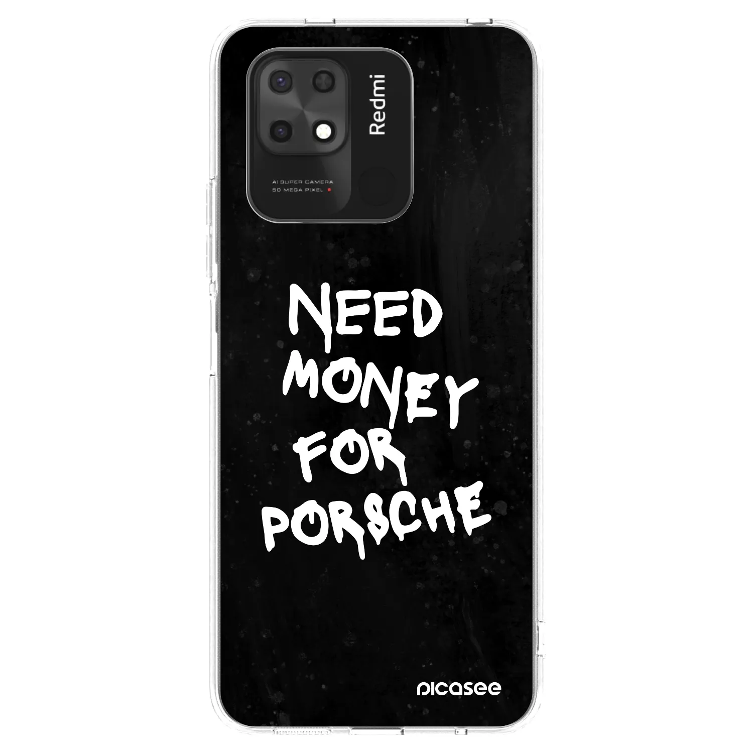Silikónový prehľadný obal pre Xiaomi Redmi 10C - Black Dollar