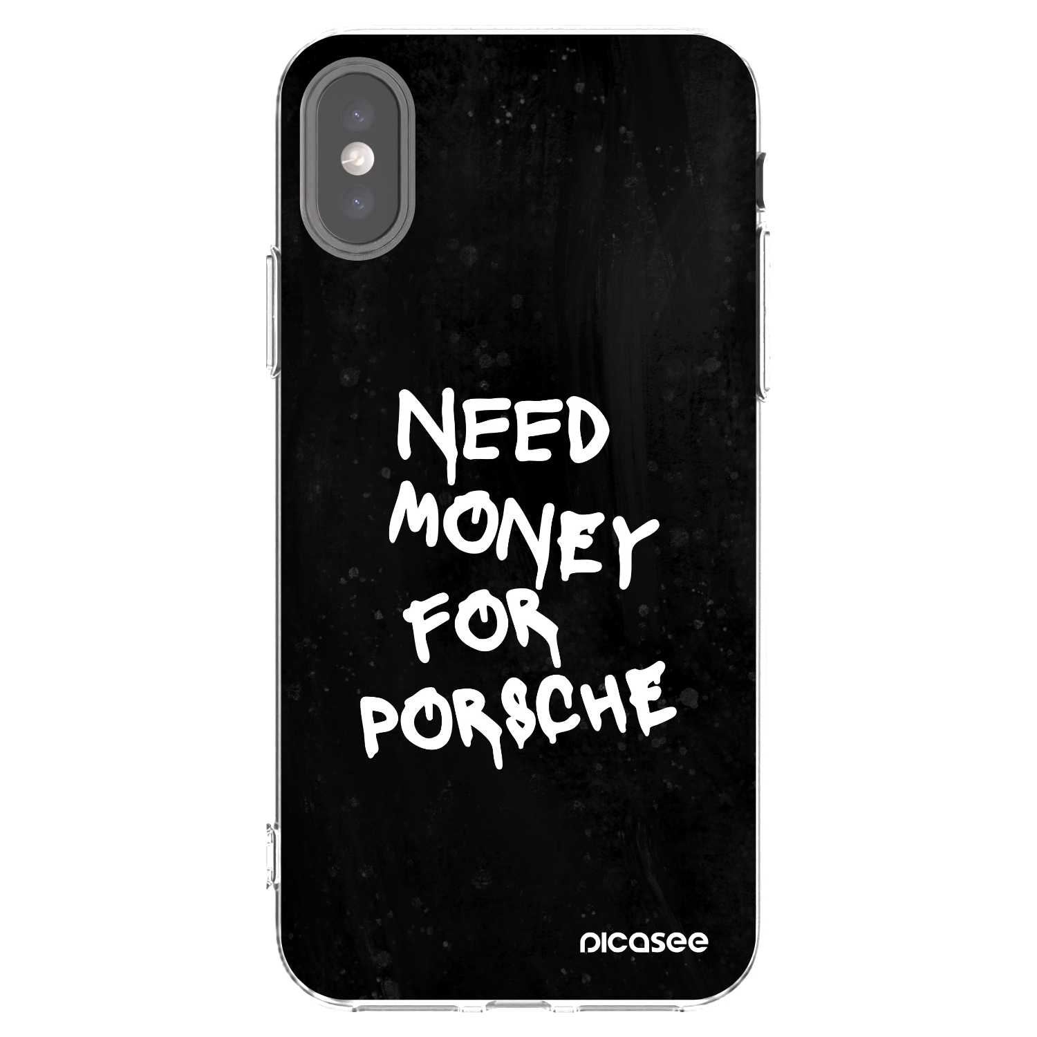 Picasee silikónový prehľadný obal pre Apple iPhone X/XS - Black Dollar