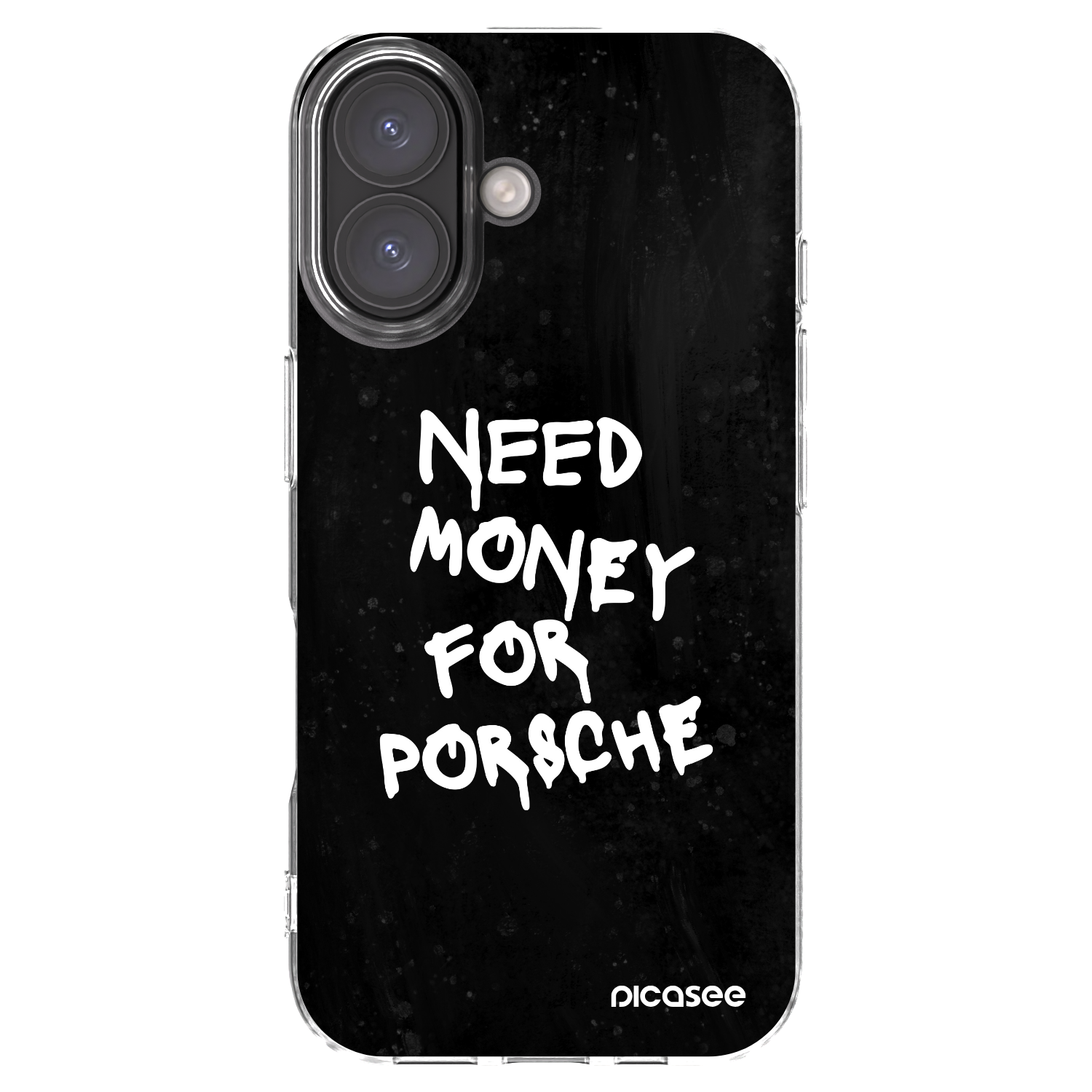 Silikónový prehľadný obal pre Apple iPhone 16 - Black Dollar