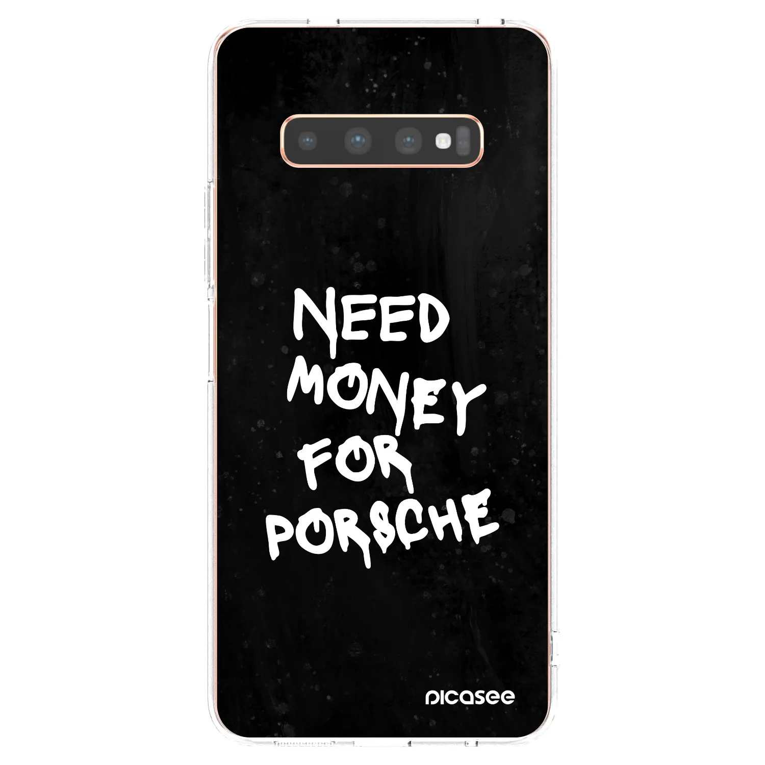 Picasee silikónový prehľadný obal pre Samsung Galaxy S10 Plus G975 - Black Dollar