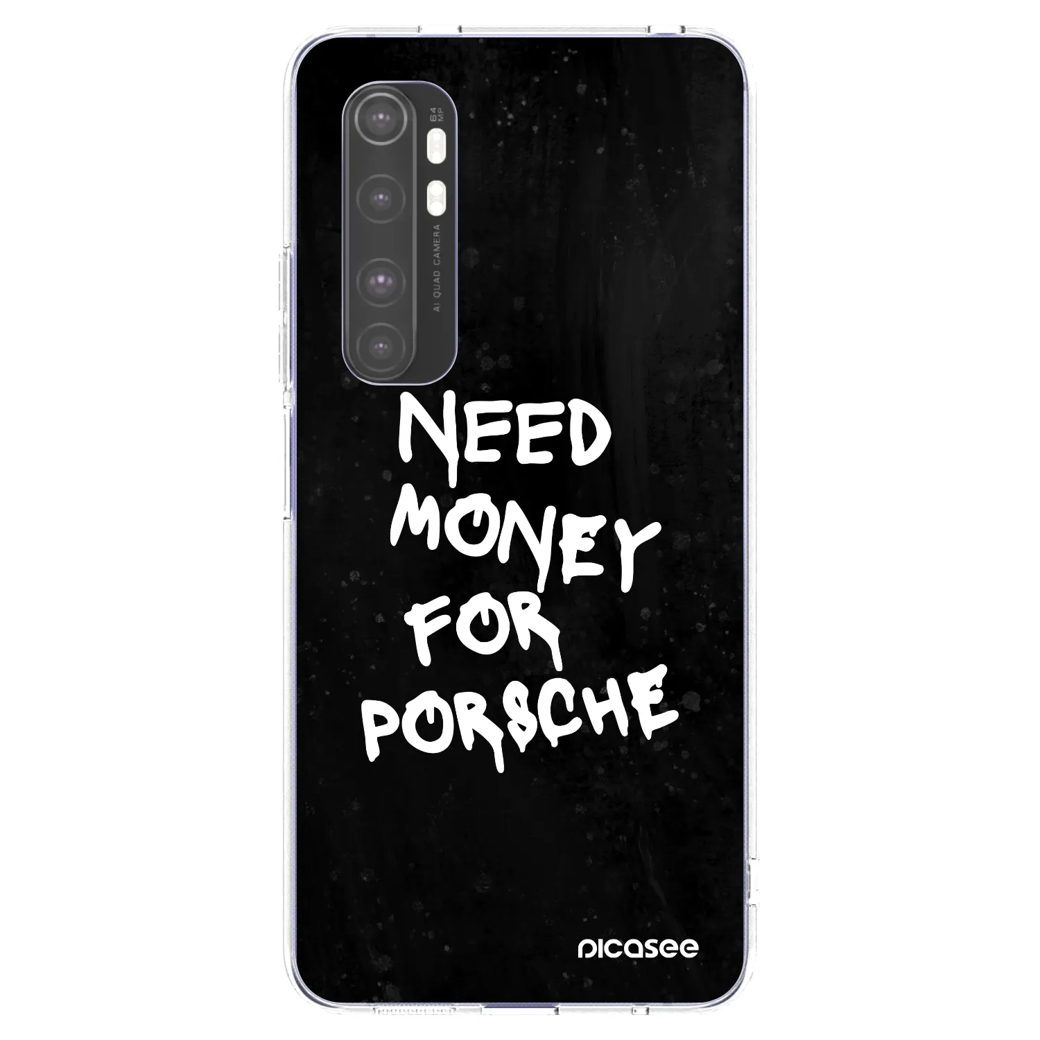 Picasee silikónový prehľadný obal pre Xiaomi Mi Note 10 Lite - Black Dollar