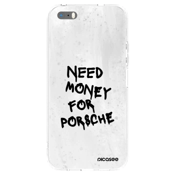 Picasee silikónový prehľadný obal pre Apple iPhone 5/5S/SE - White Dollar