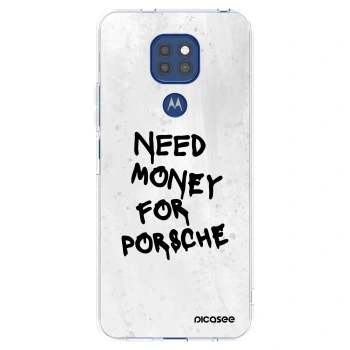 Picasee silikónový prehľadný obal pre Motorola Moto G9 Play - White Dollar