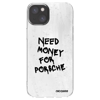 Picasee silikónový prehľadný obal pre Apple iPhone 15 Plus - White Dollar
