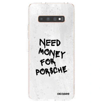 Picasee silikónový prehľadný obal pre Samsung Galaxy S10 Plus G975 - White Dollar