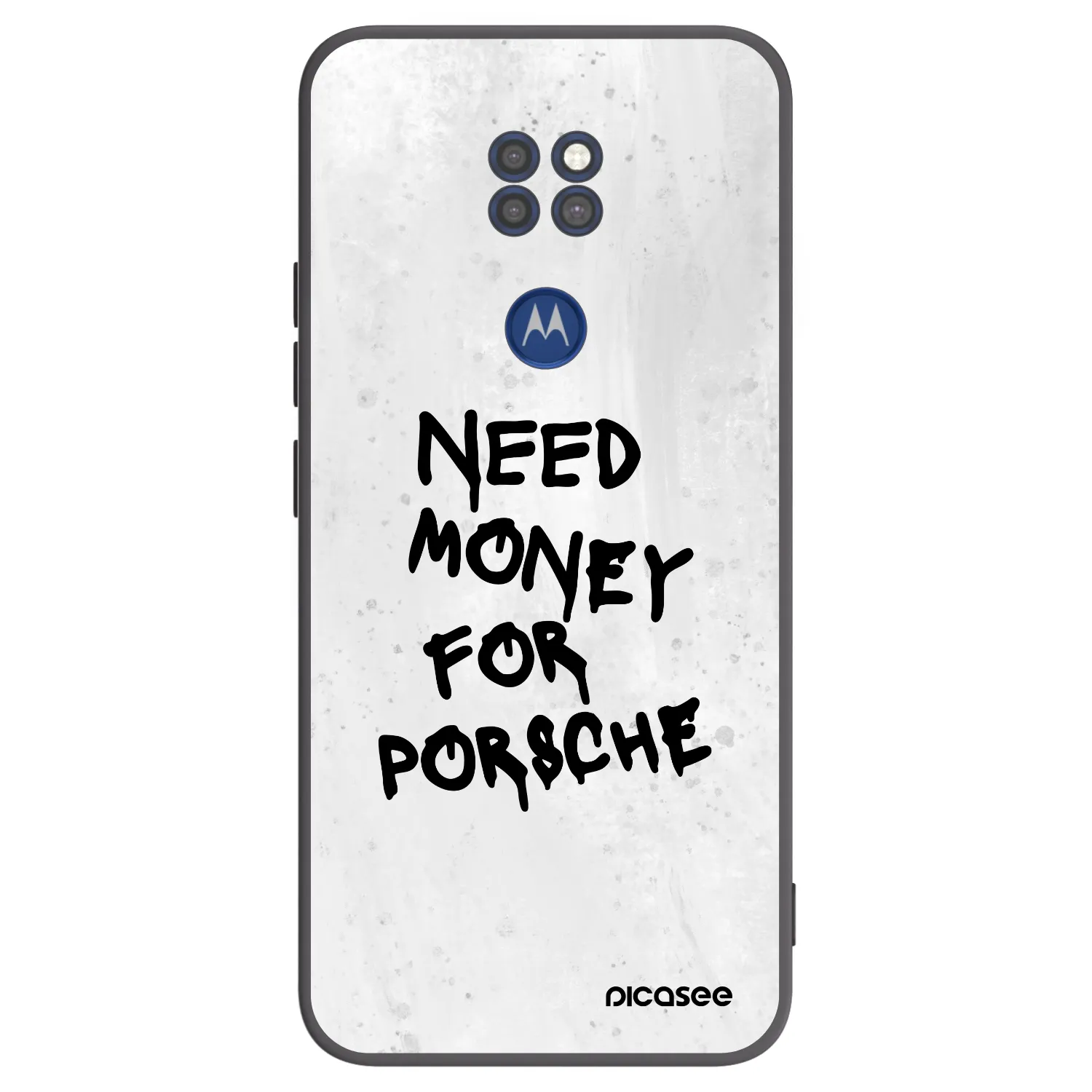Picasee silikónový čierny obal pre Motorola Moto G9 Play - White Dollar