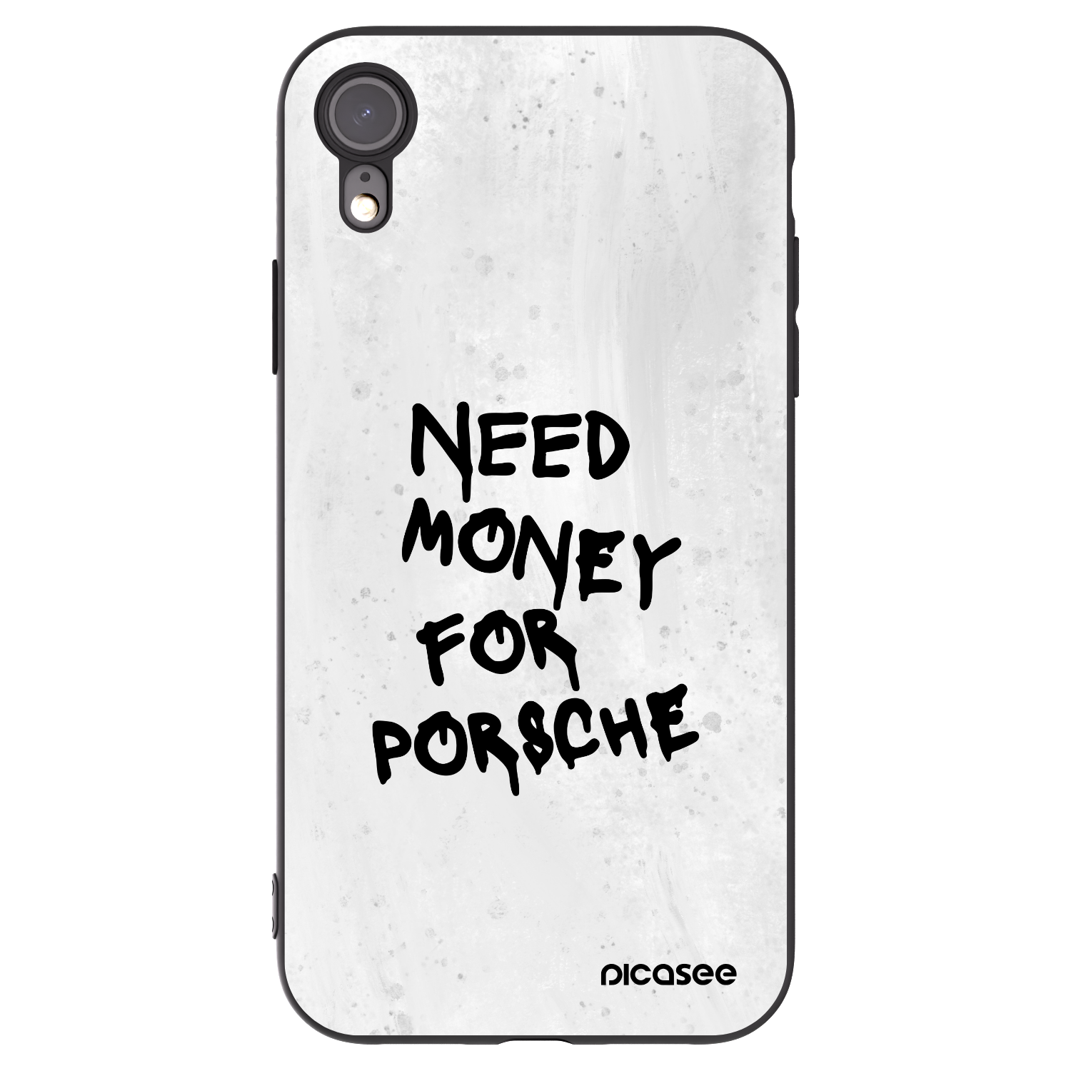 Picasee silikónový čierny obal pre Apple iPhone XR - White Dollar