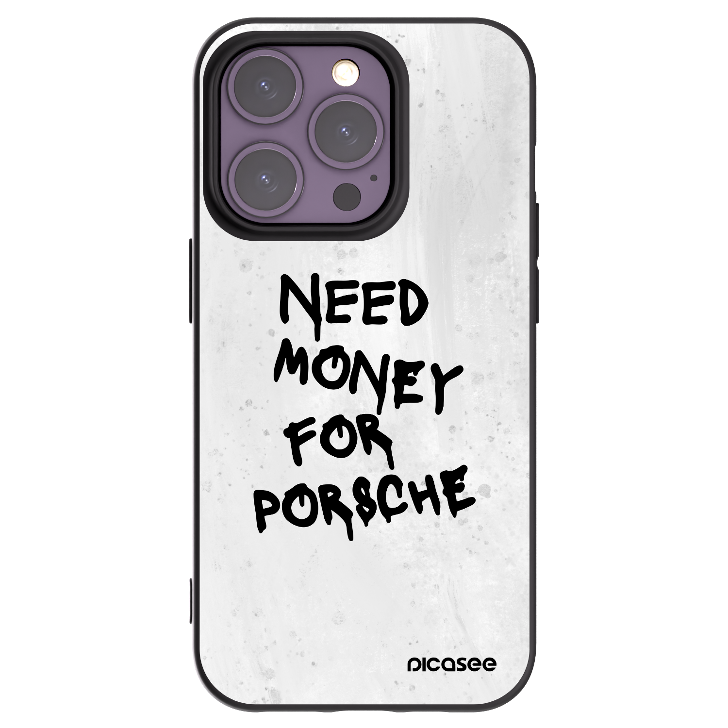 Silikónový čierny obal pre Apple iPhone 14 Pro - White Dollar