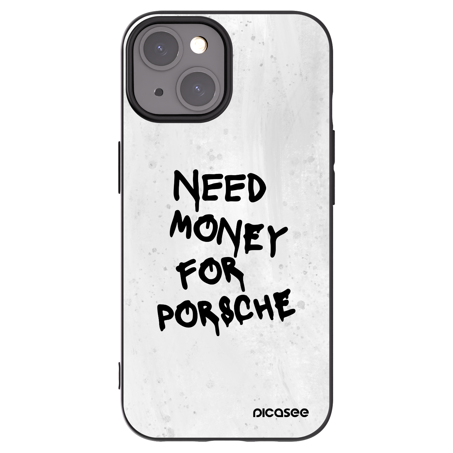 Silikónový čierny obal pre Apple iPhone 15 - White Dollar
