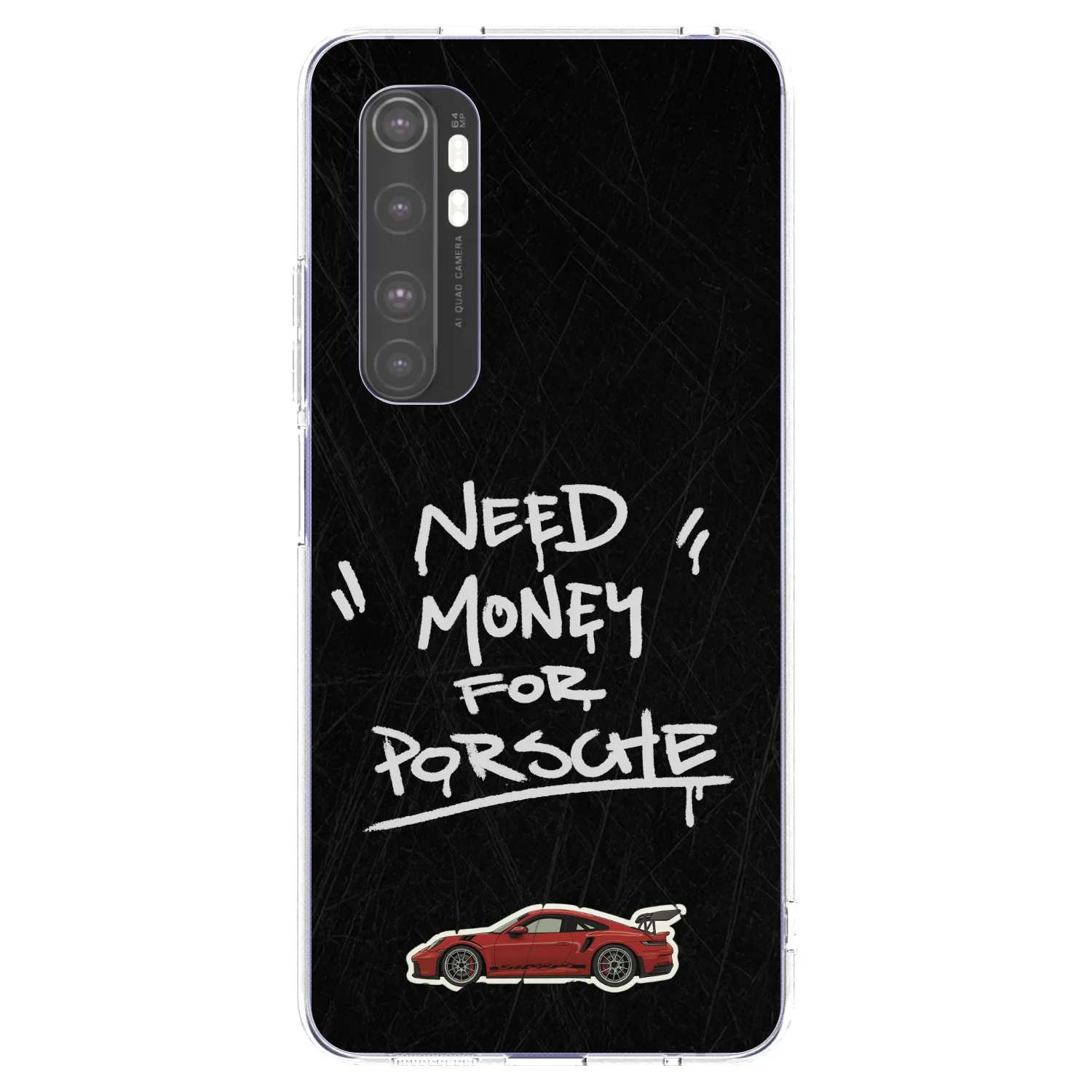 Silikónový prehľadný obal pre Xiaomi Mi Note 10 Lite - Dark Racer