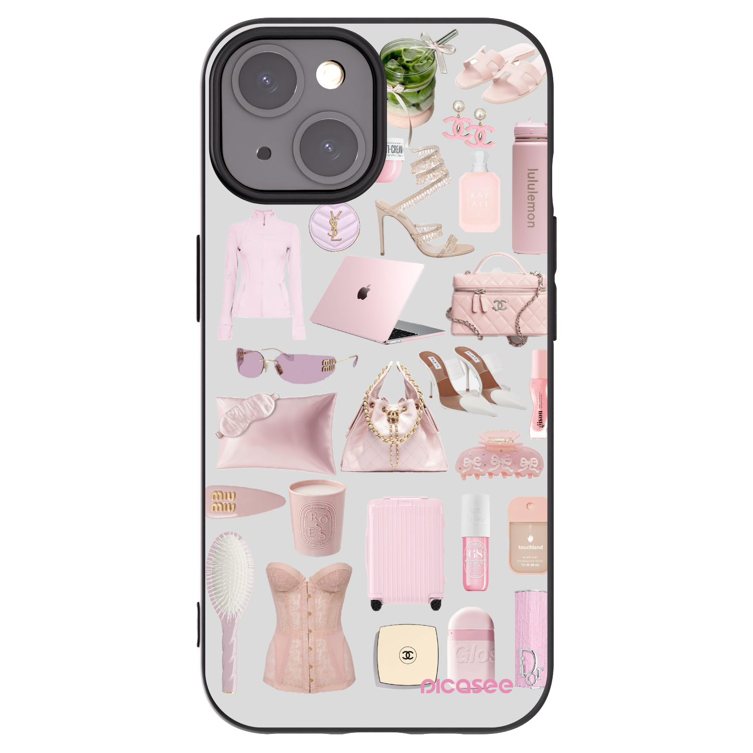 Silikónový čierny obal pre Apple iPhone 15 - Glam Babe
