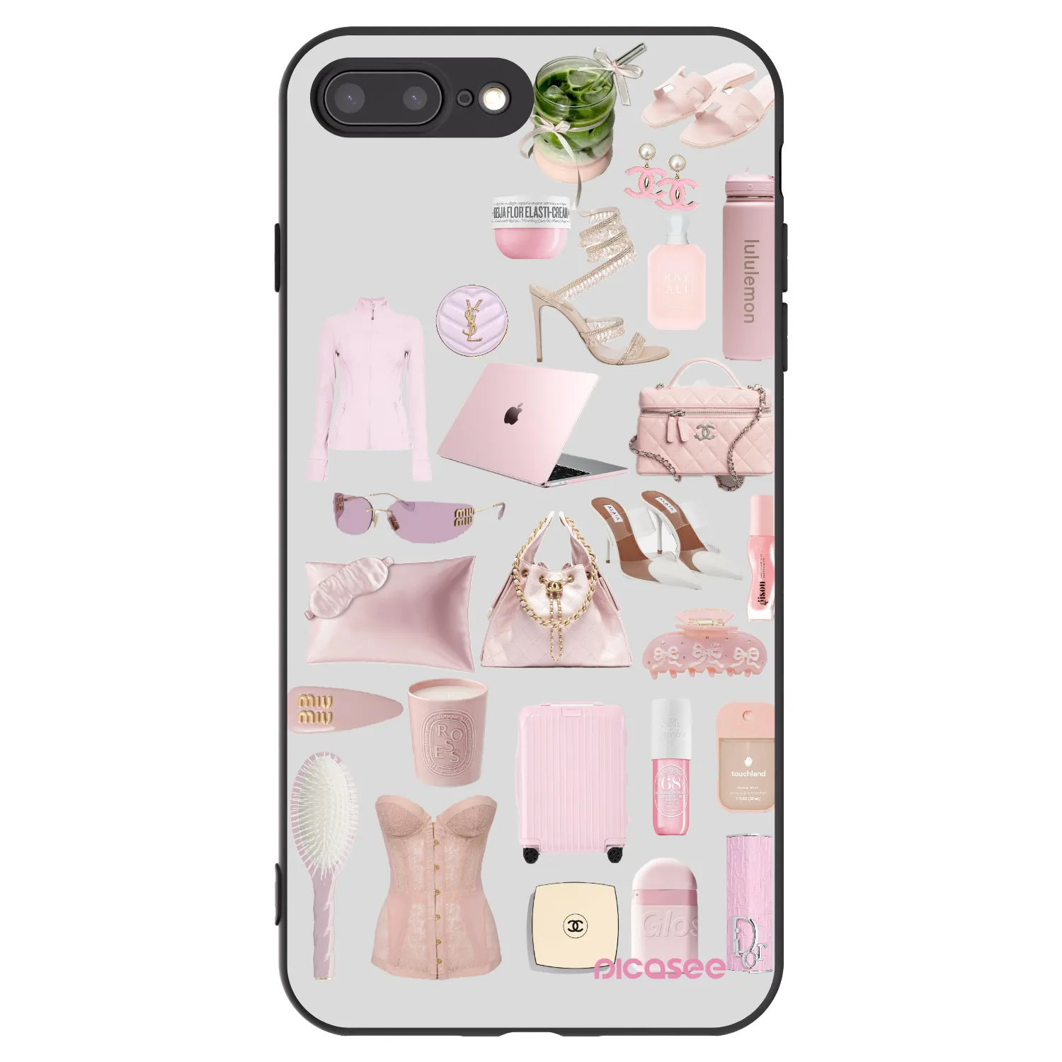 Picasee silikónový čierny obal pre Apple iPhone 8 Plus - Glam Babe