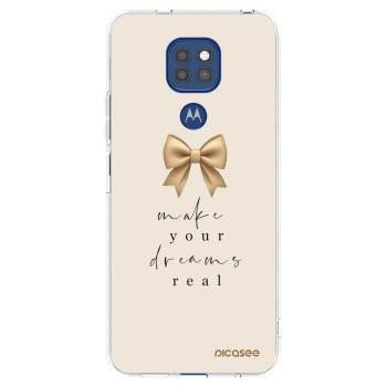 Picasee silikónový prehľadný obal pre Motorola Moto G9 Play - Golden Dream