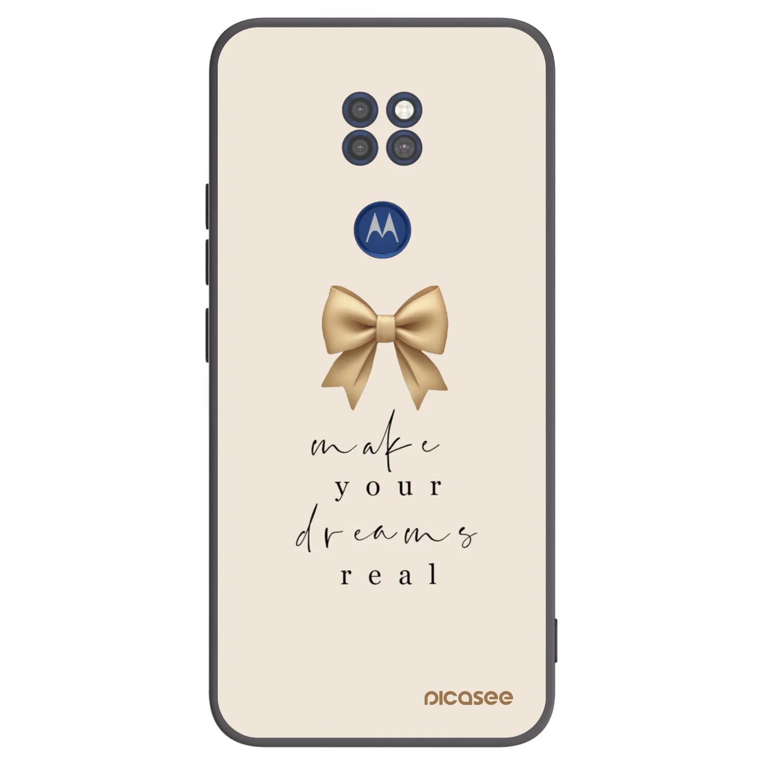Picasee silikónový čierny obal pre Motorola Moto G9 Play - Golden Dream