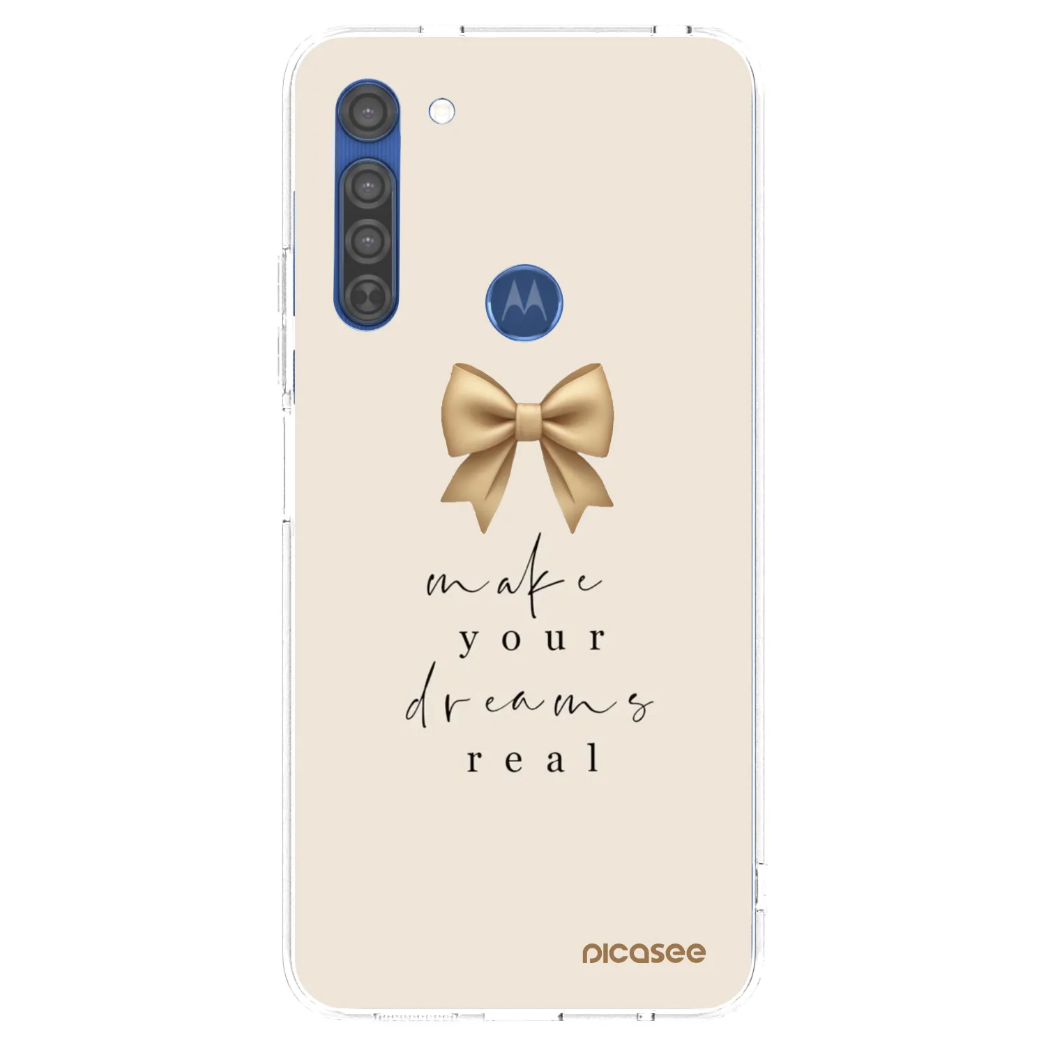 Picasee silikónový prehľadný obal pre Motorola Moto G8 - Golden Dream