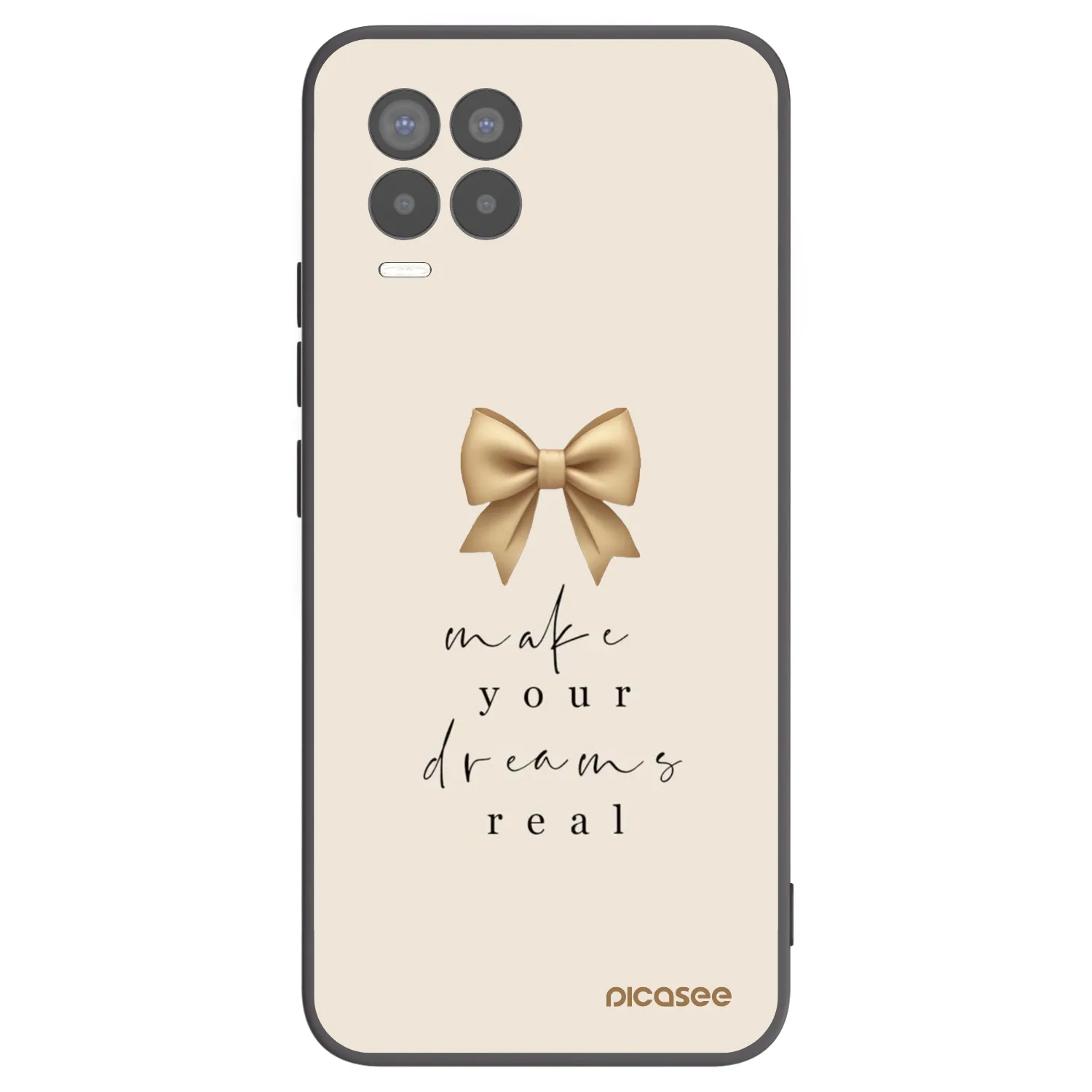 Picasee silikónový čierny obal pre Realme 8 4G - Golden Dream