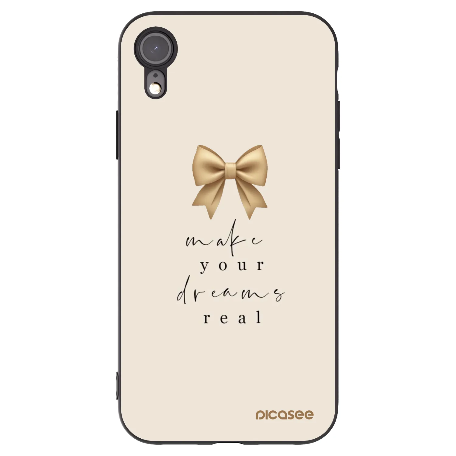 Silikónový čierny obal pre Apple iPhone XR - Golden Dream