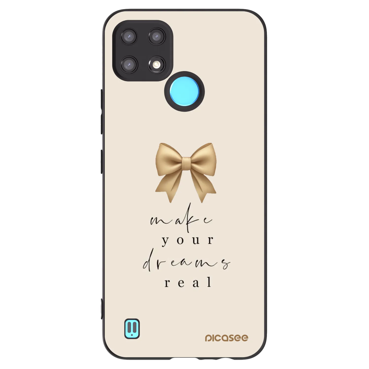 Picasee silikónový čierny obal pre Realme C21 - Golden Dream