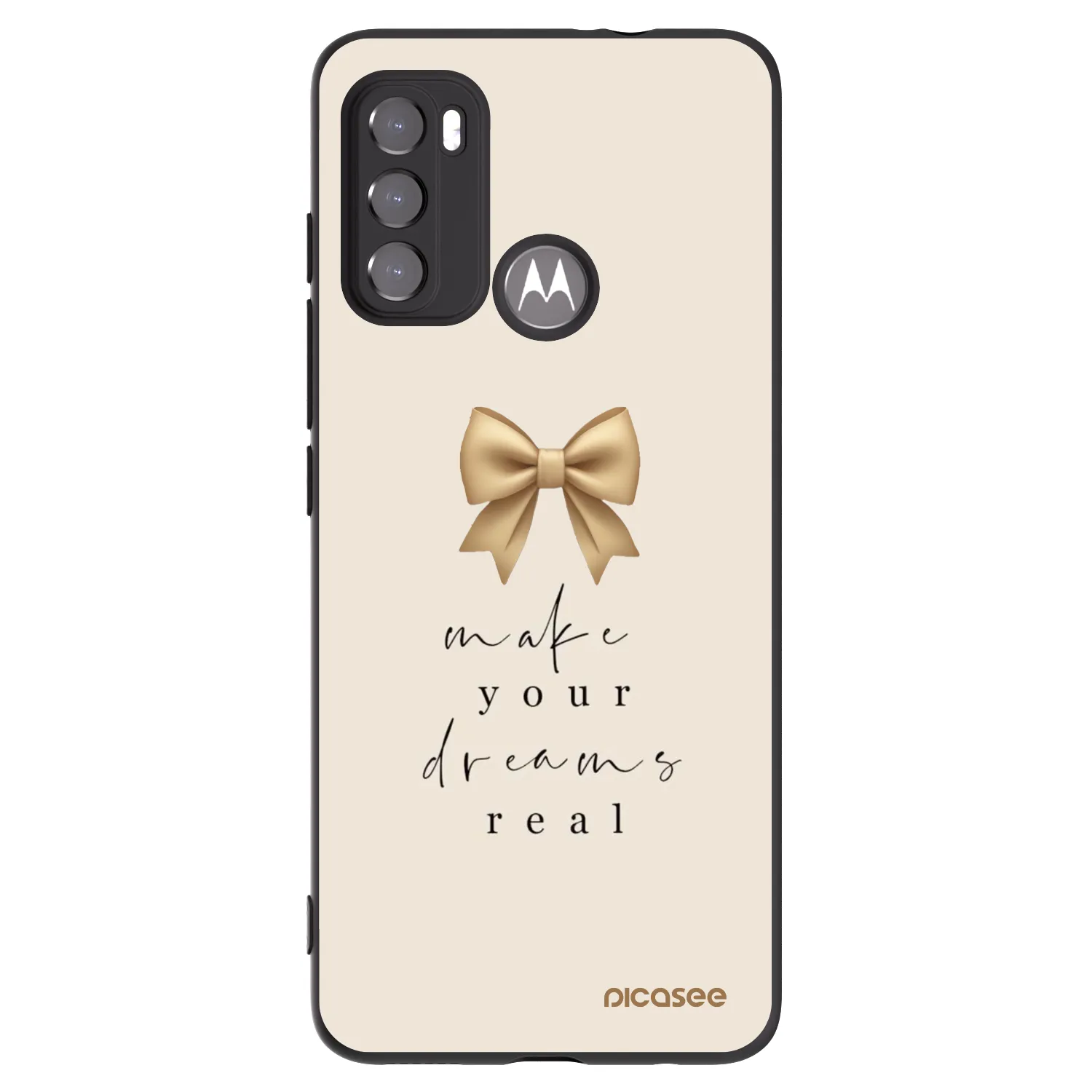Picasee silikónový čierny obal pre Motorola Moto G60 - Golden Dream
