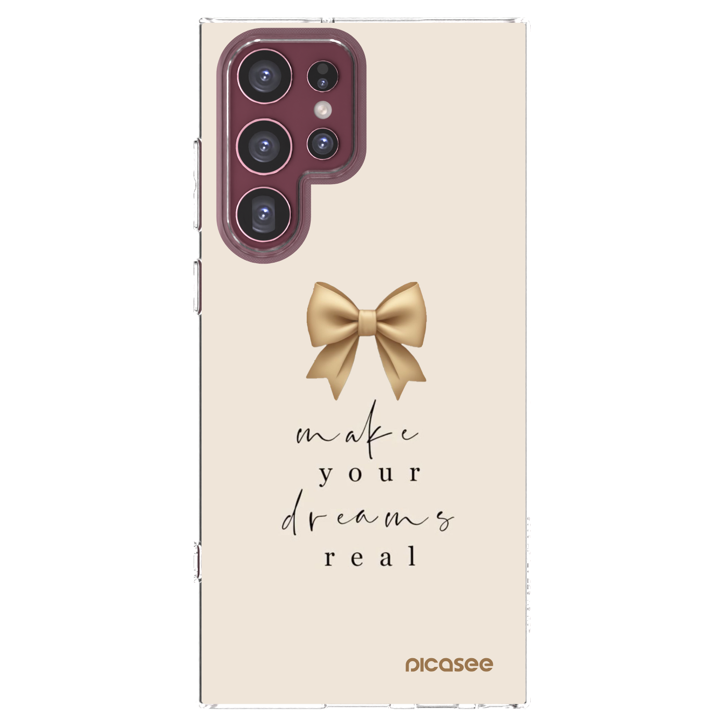 Picasee silikónový prehľadný obal pre Samsung Galaxy S22 Ultra 5G - Golden Dream