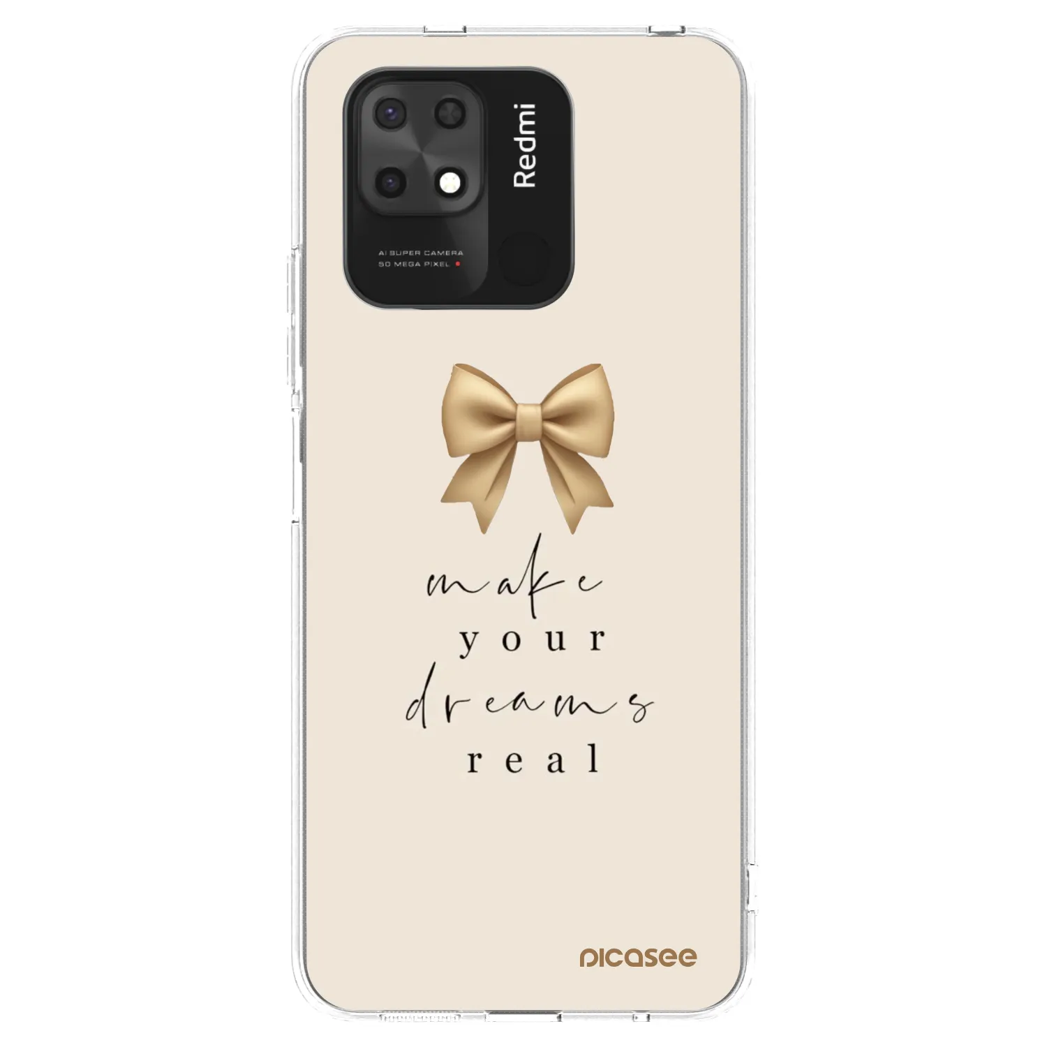 Silikónový prehľadný obal pre Xiaomi Redmi 10C - Golden Dream