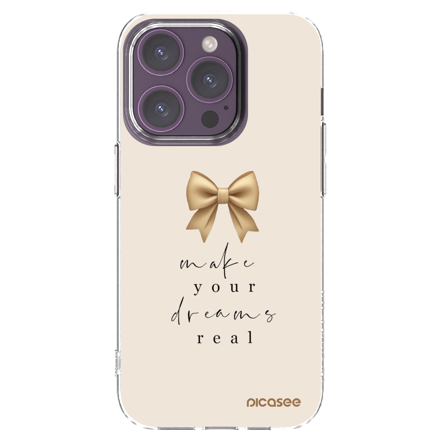 Picasee silikónový prehľadný obal pre Apple iPhone 14 Pro - Golden Dream