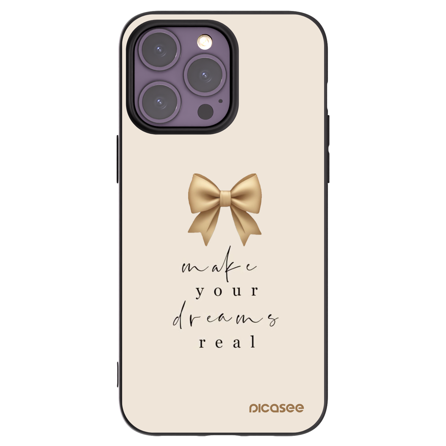 Picasee silikónový čierny obal pre Apple iPhone 14 Pro Max - Golden Dream