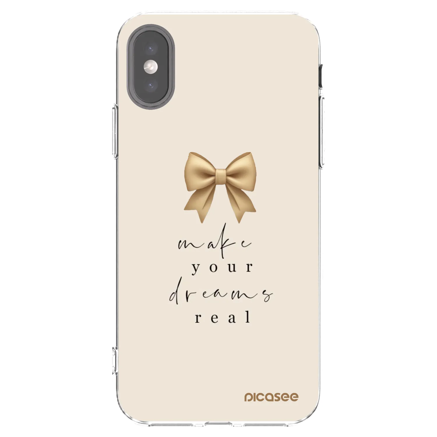 Picasee silikónový prehľadný obal pre Apple iPhone X/XS - Golden Dream