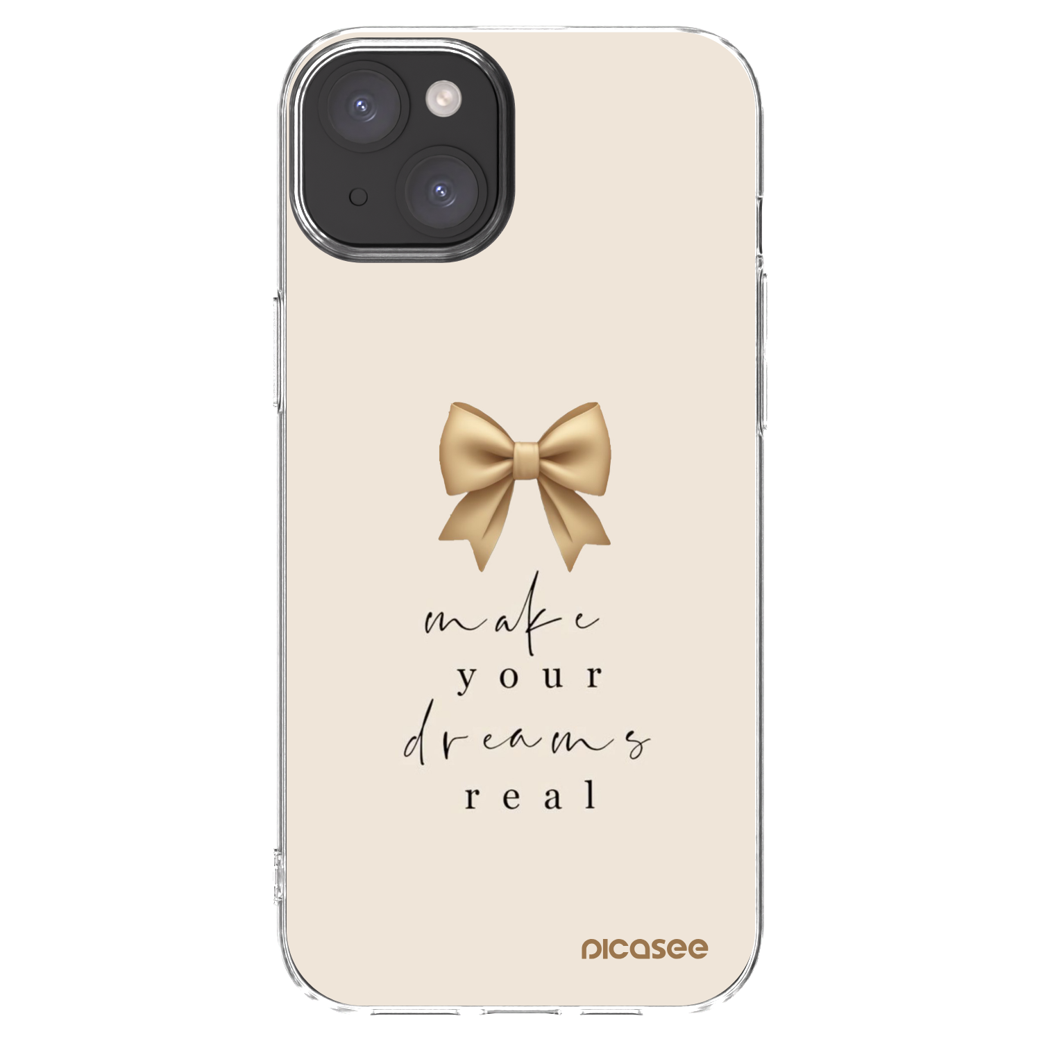 Picasee silikónový prehľadný obal pre Apple iPhone 15 Plus - Golden Dream